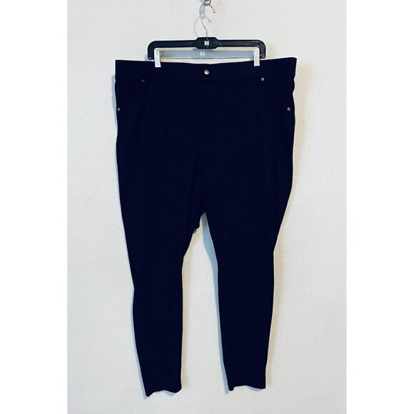 Hue Pants Womens 3X Ultra Soft High Waist Denim Leggings Stretch Black 20652 - Picture 1 of 7
